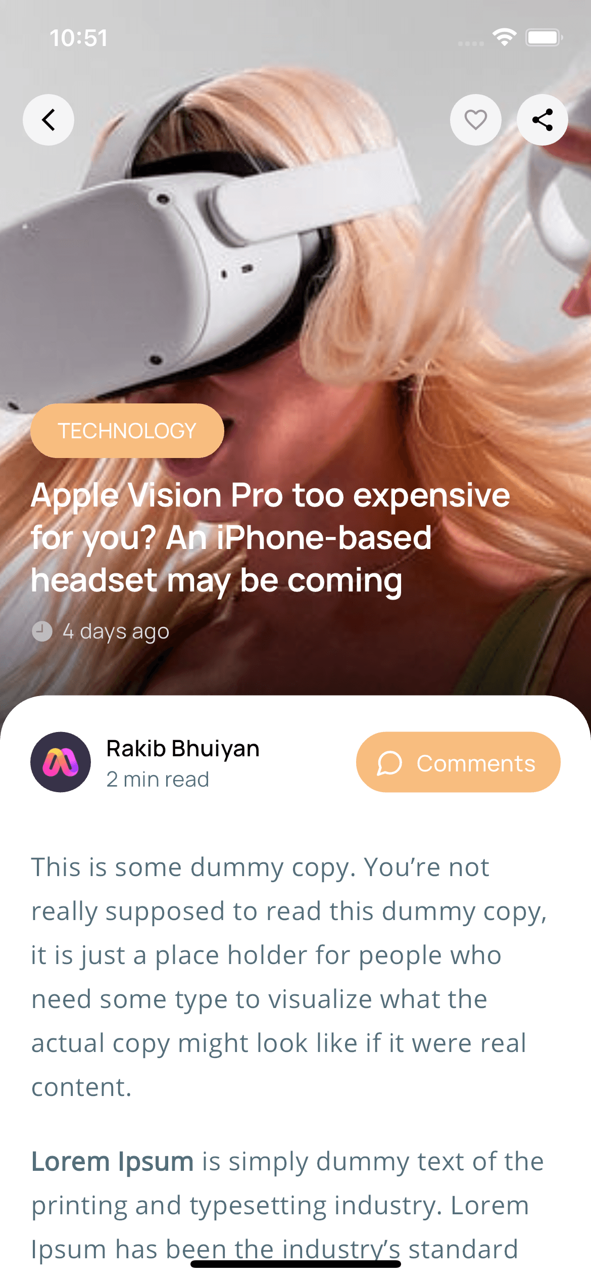 Newsfreak home screen – Flutter WordPress news app