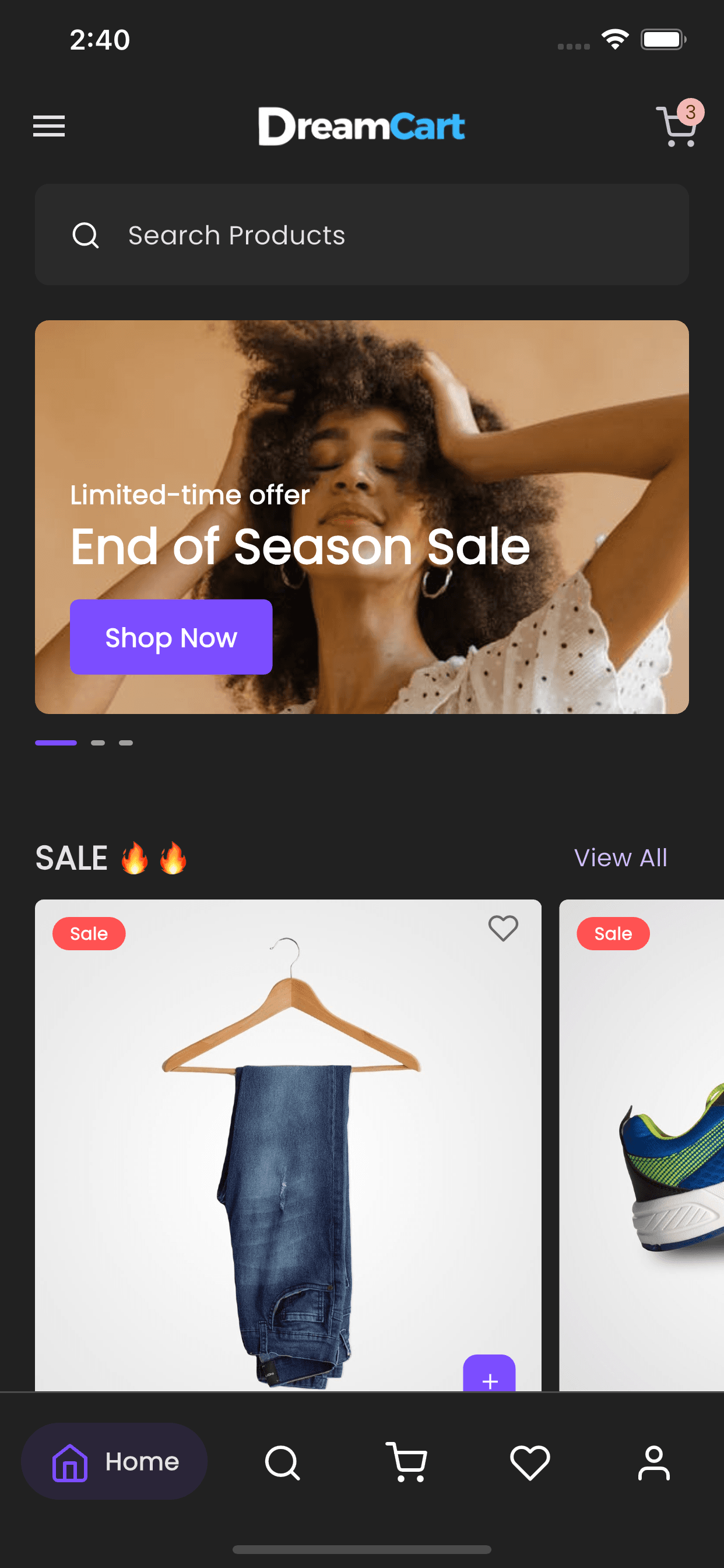 DreamCart iOS – WooCommerce Flutter app DreamCart iOS app category screen – Flutter WooCommerce ecommerce mobile app